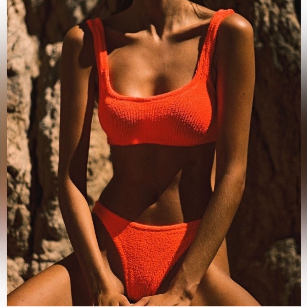 Hunza G Orange Cropped Scoop Bikini Set